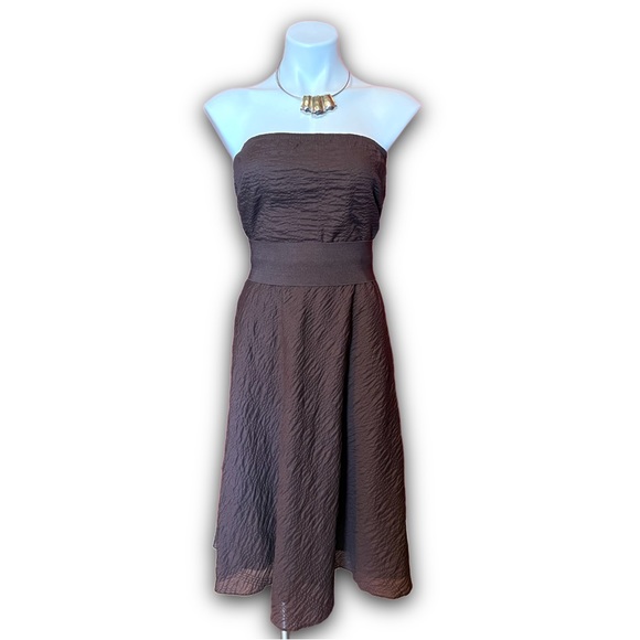 Robe J.Crew Taille 4 Marron, Sans Manches, 100% Coton – Classique